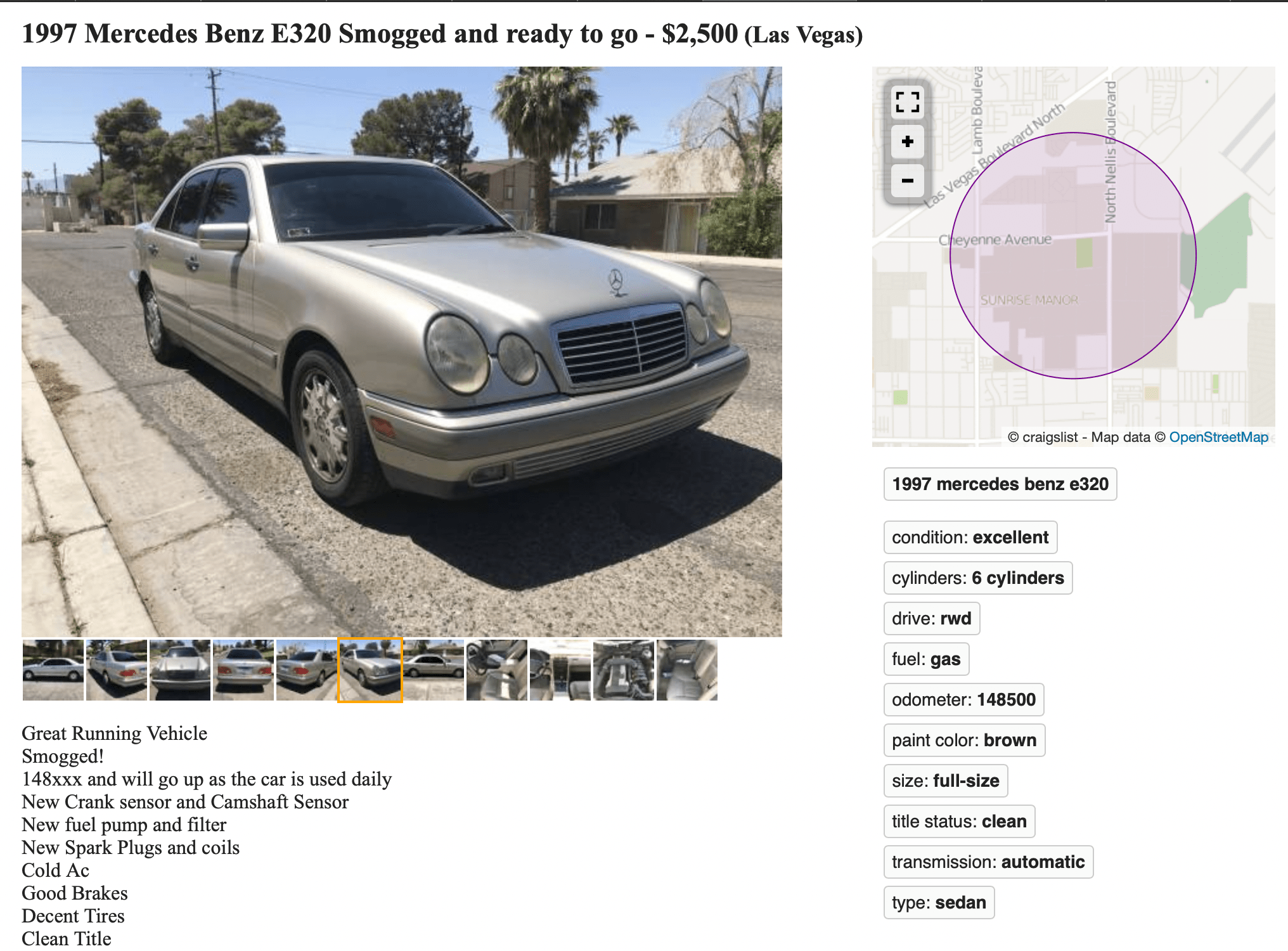 mercedes benz e320 craigslist