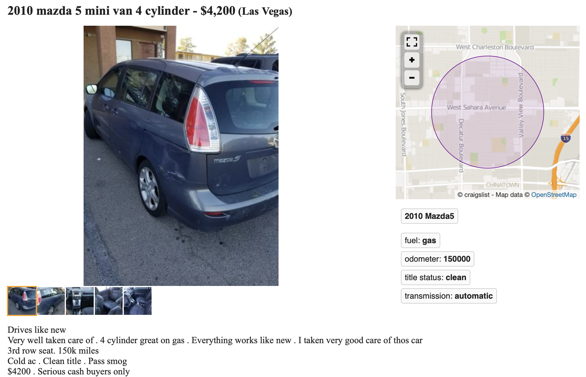 mazda 5 mpv zoom zoomcraigslist