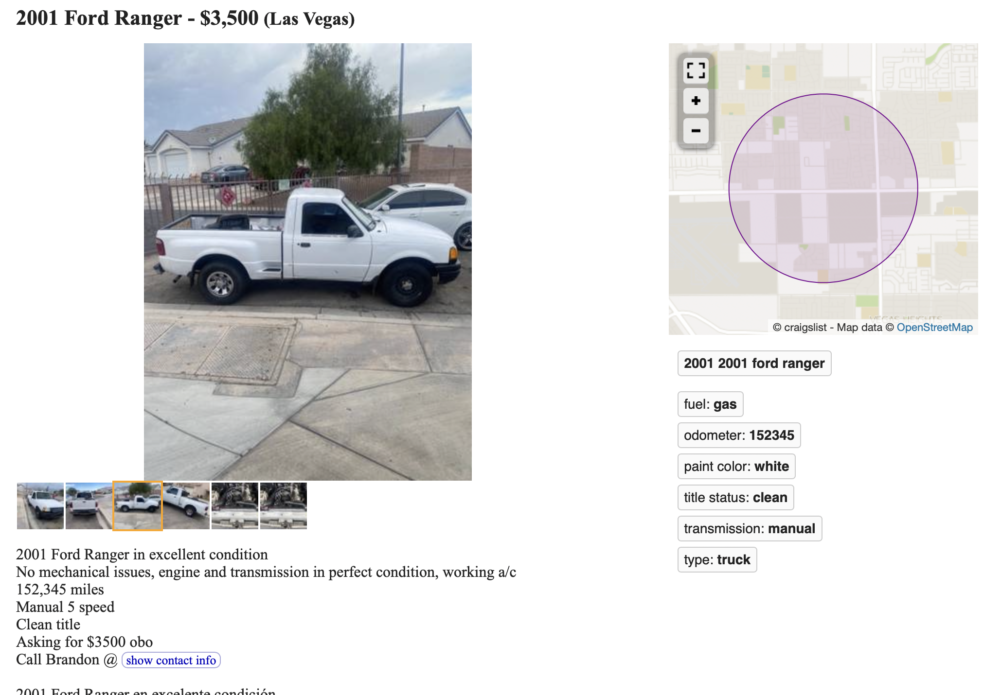 ford ranger craigslist Las Vegas