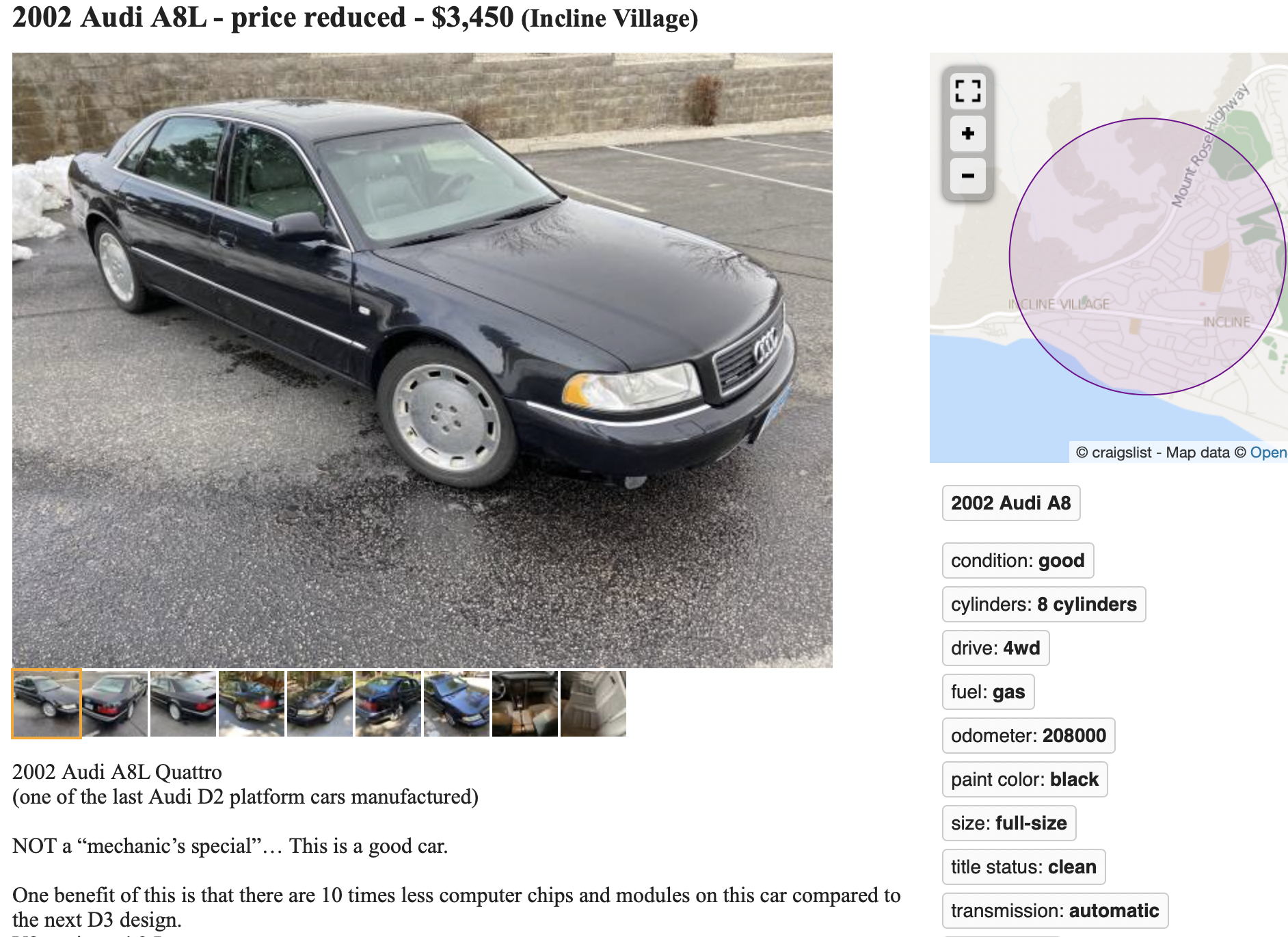 audi a8l d2 craigslist