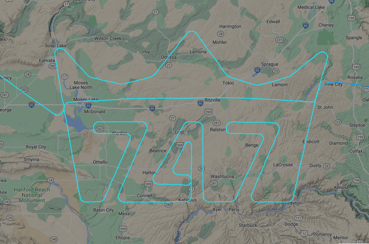 Last Boeing 747 Ever Produced Draws Flight Path Farewell Message to ...