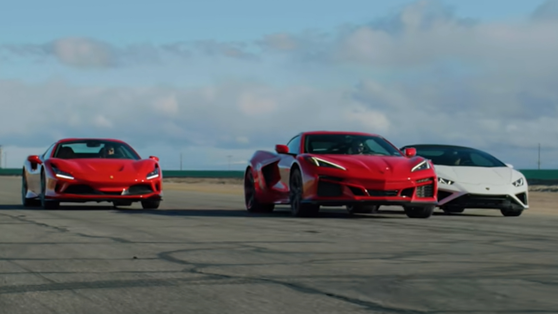 Watch a Corvette E-Ray Scorch a Ferrari F8, Lamborghini Huracan at the