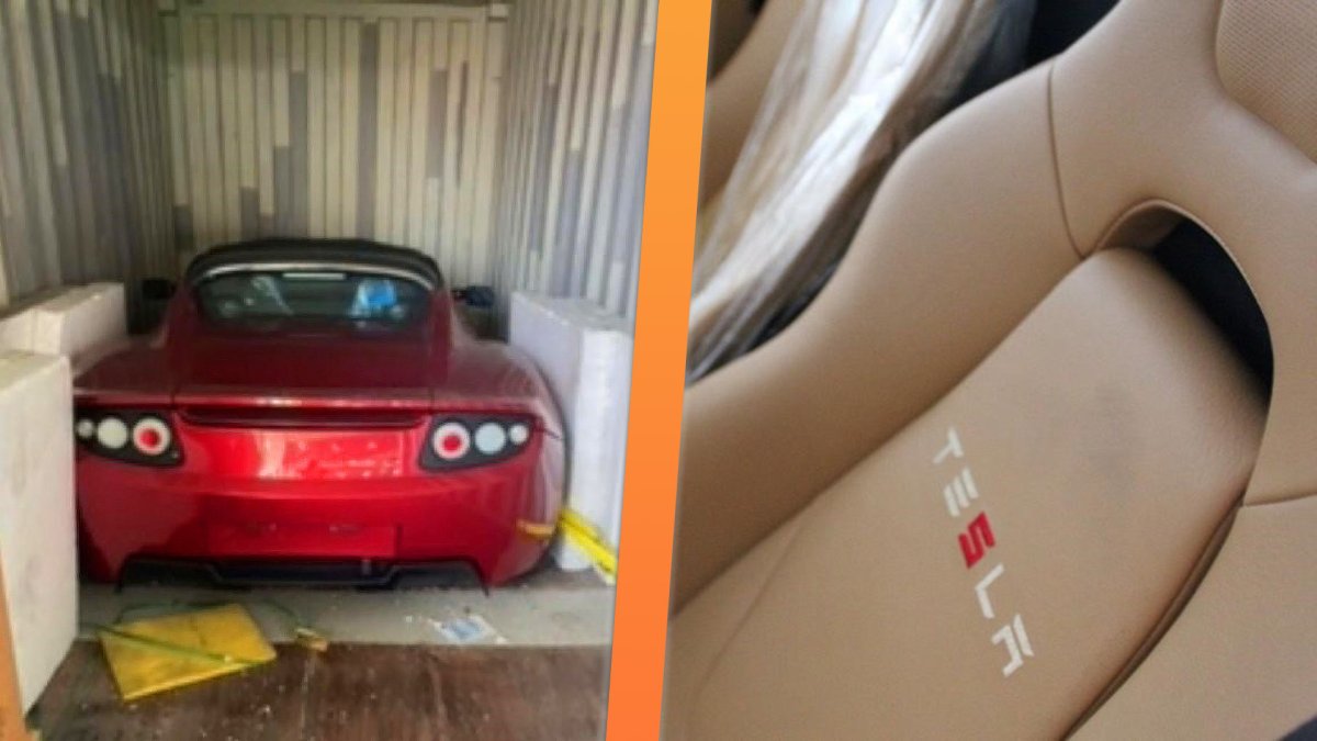 Xe Container Tesla Three Brand-New Tesla Roadsters Found in Shipping Container After 13 Years