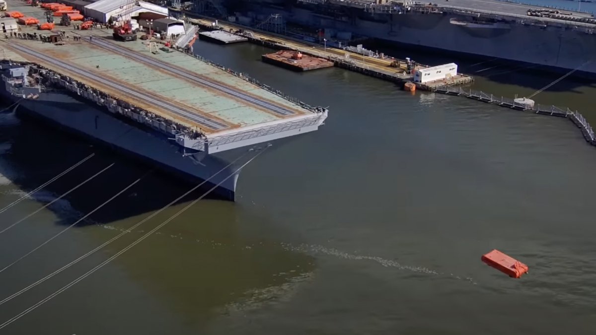 Spring Plane Launcher Watch the Navy's New Aircraft Launcher Fling Dummy Cars Into the Sea
