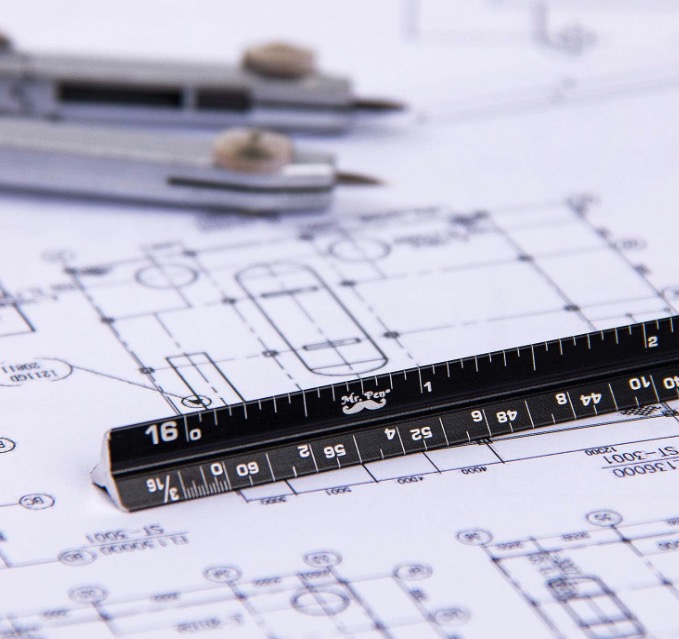 set of two six inch architectural scales