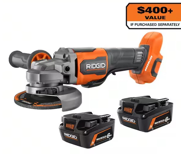ridgid max output battery combo and bogo angle grinder