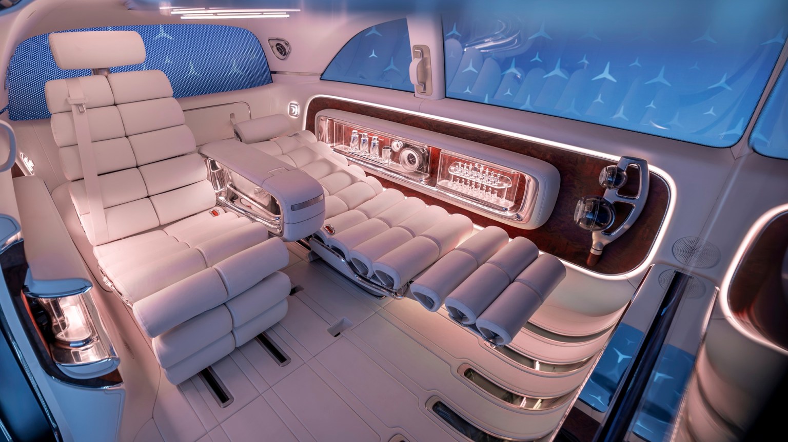 Vip Car Room Mercedes’ Rolling VIP Room Concept Van Makes an S-Class Look Cramped