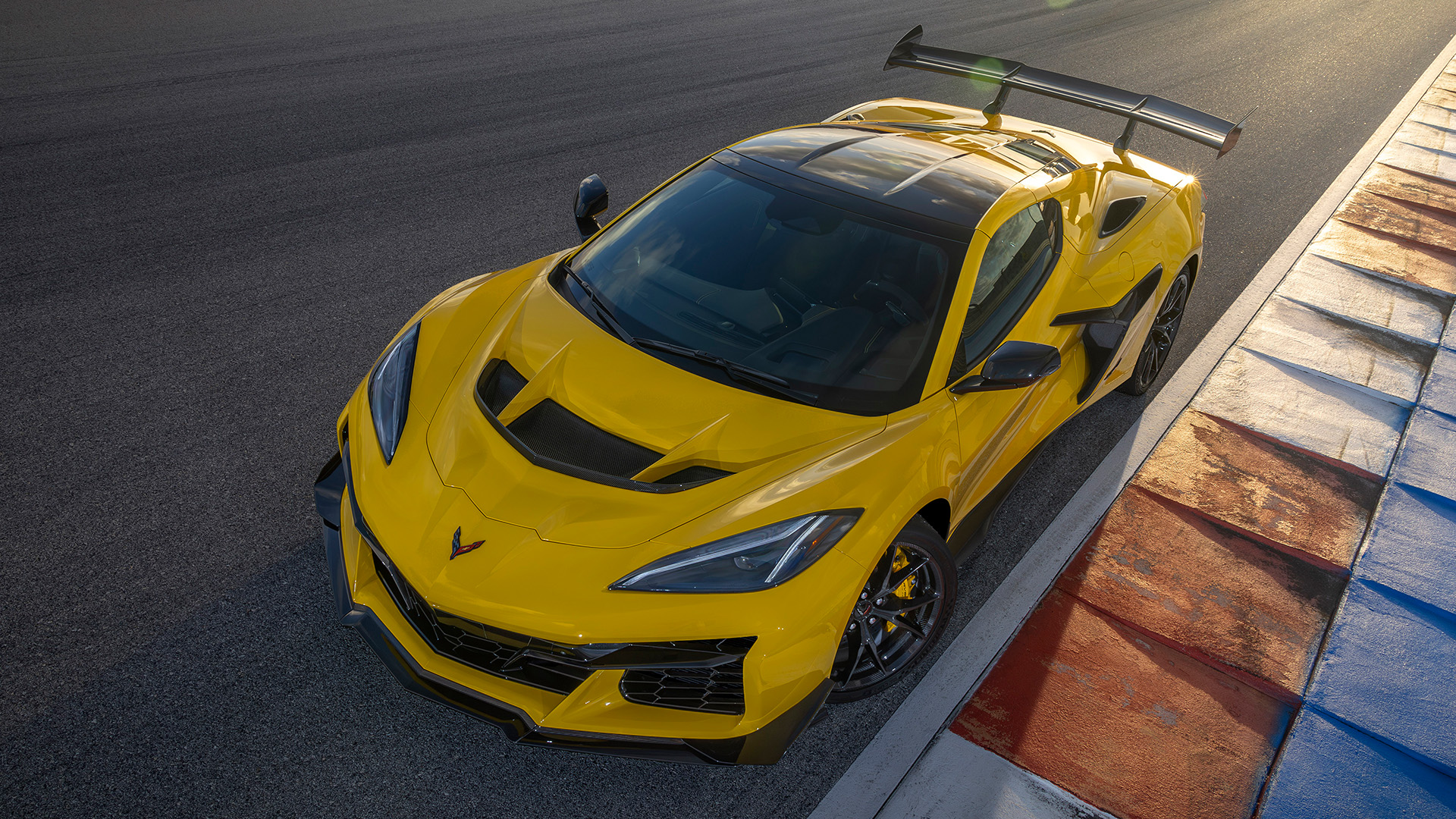 A Chevrolet Corvette ZR1 on a race track.