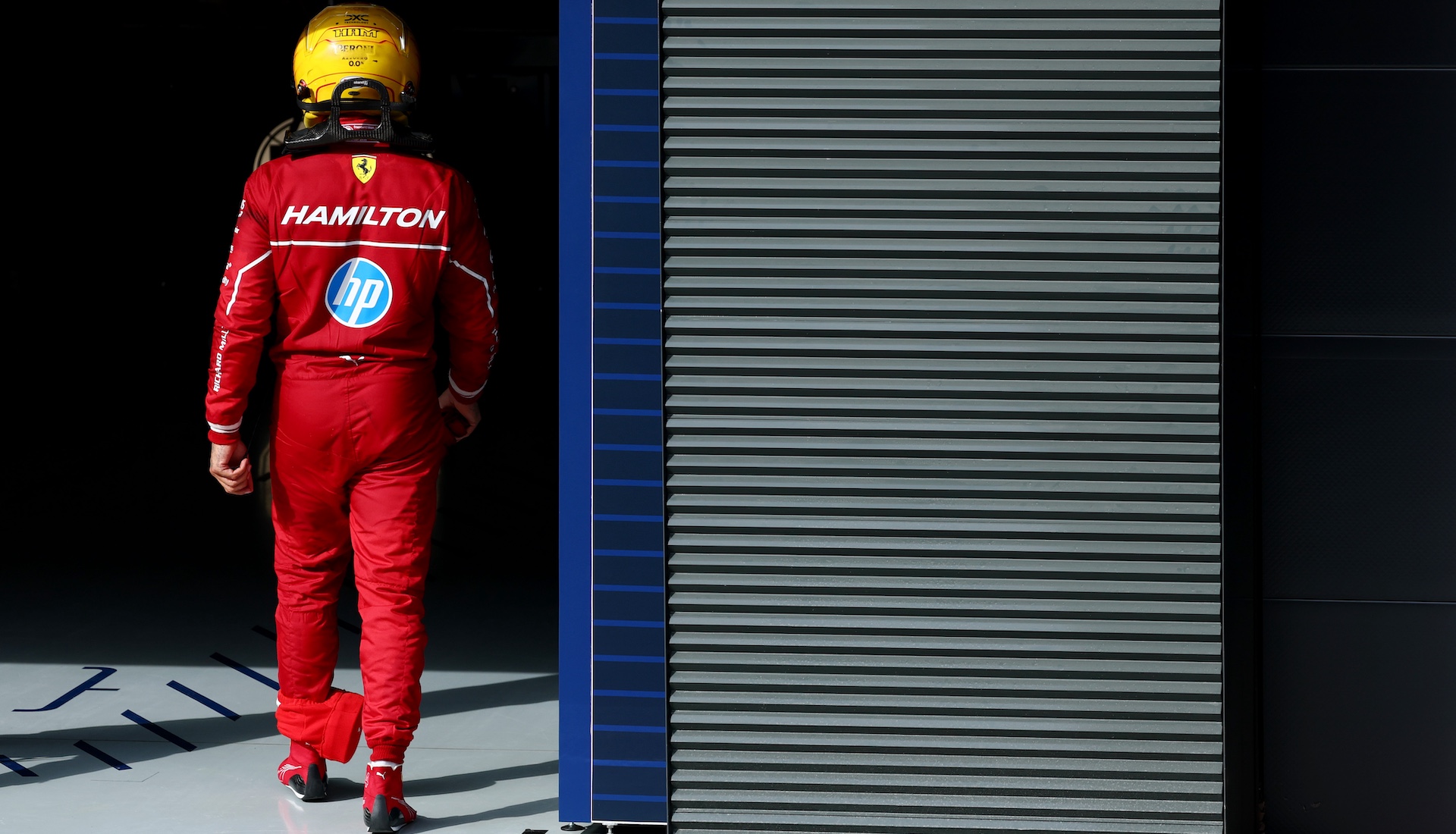 BUDAPEST, HUNGARY - AUGUST 03: Twelfth placed Lewis Hamilton of Great Britain and Scuderia Ferrari in parc ferme during the F1 Grand Prix of Hungary at Hungaroring on August 03, 2025 in Budapest, Hungary. (Photo by Clive Rose/Getty Images)
