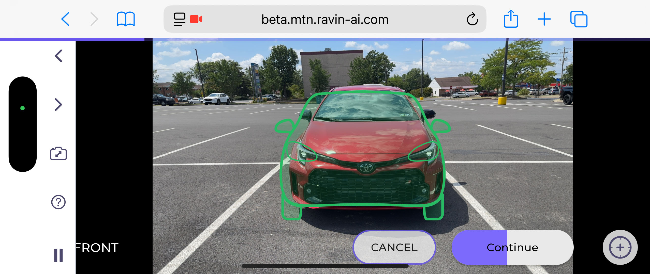 Screenshot of Ravin scanner website