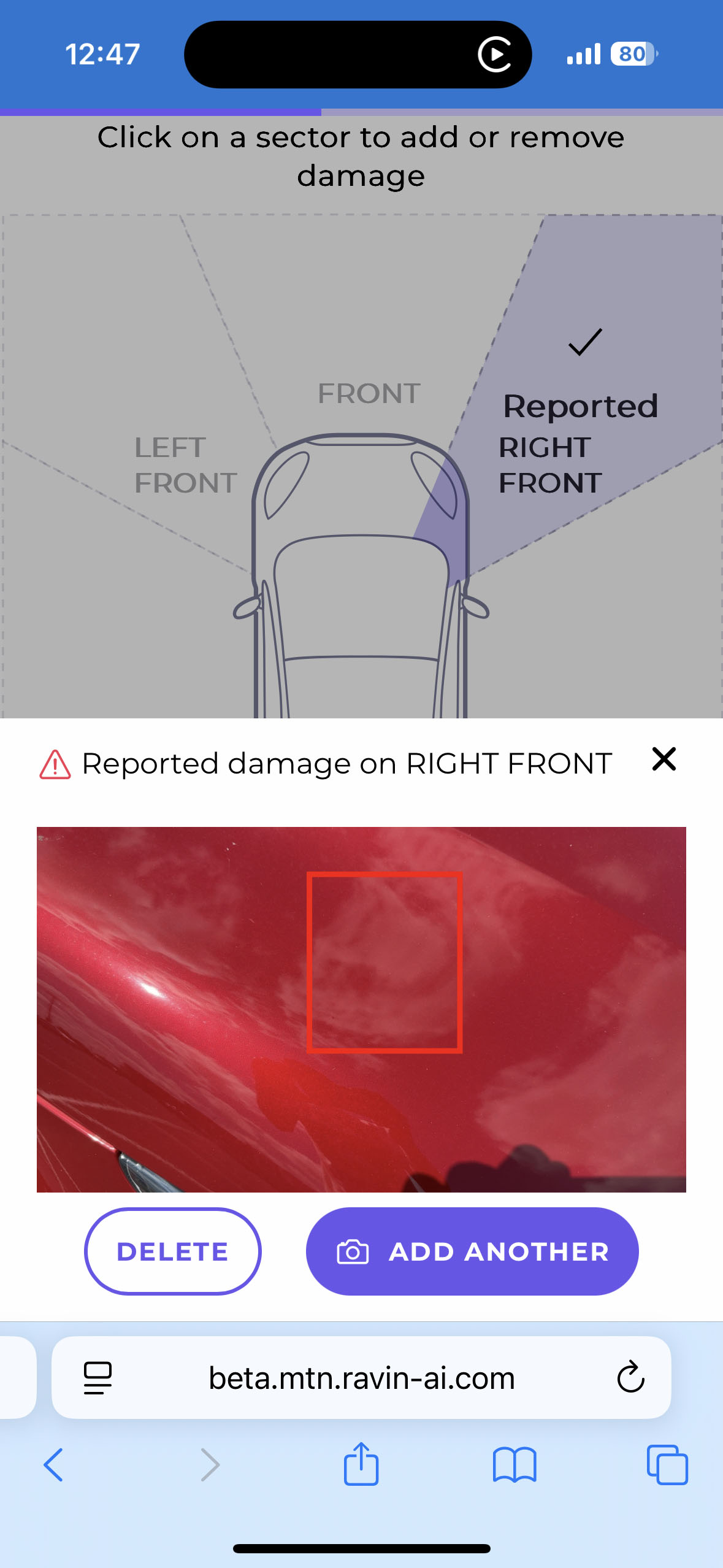 Screenshot of Ravin scanner website