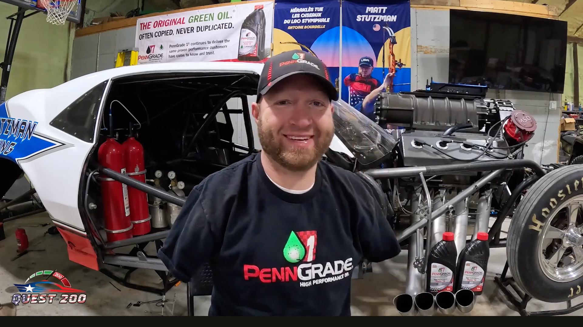 The Armless Archer with his Camaro.