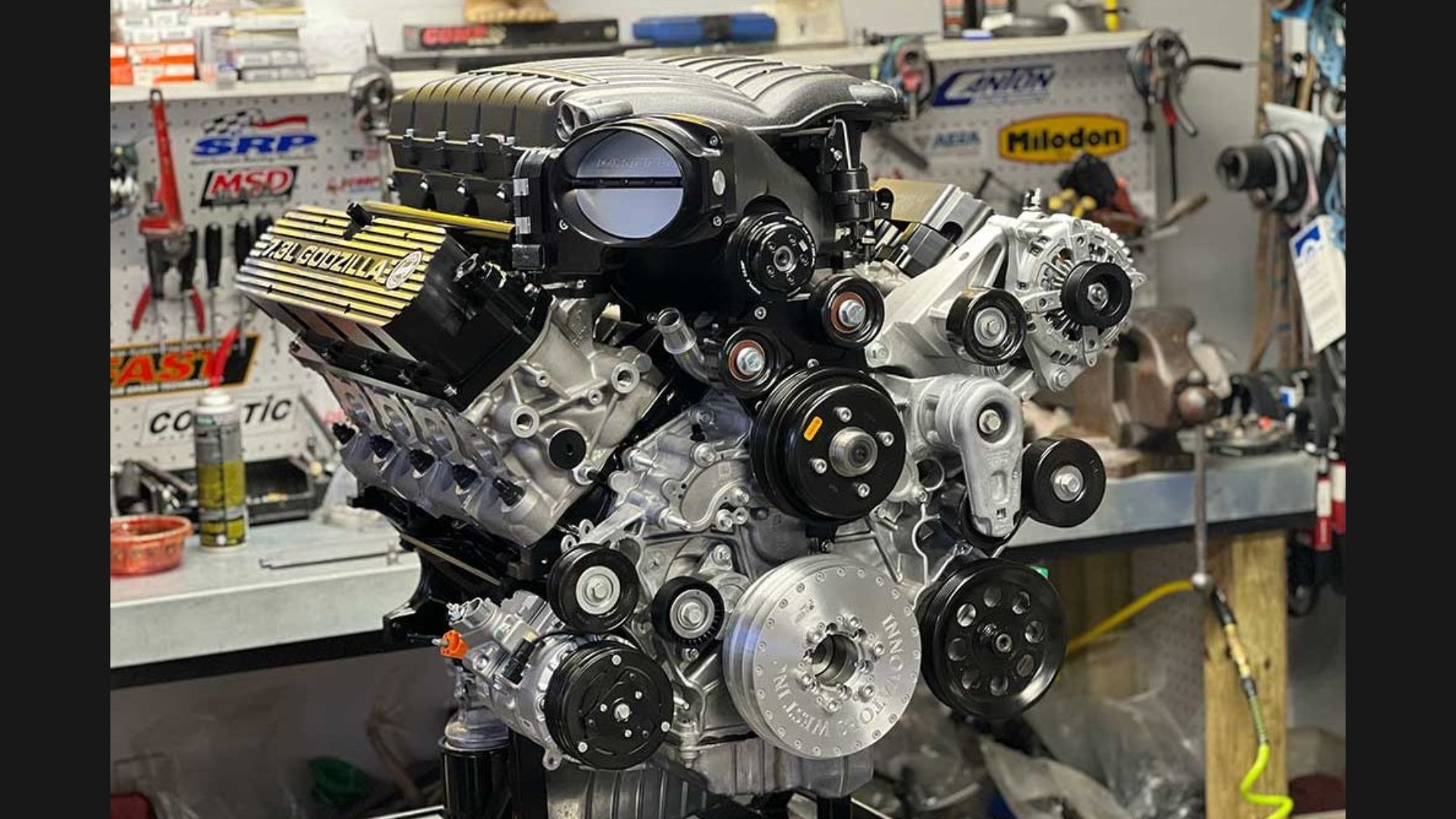 Supercharged, 1000-horsepower Godzilla V8