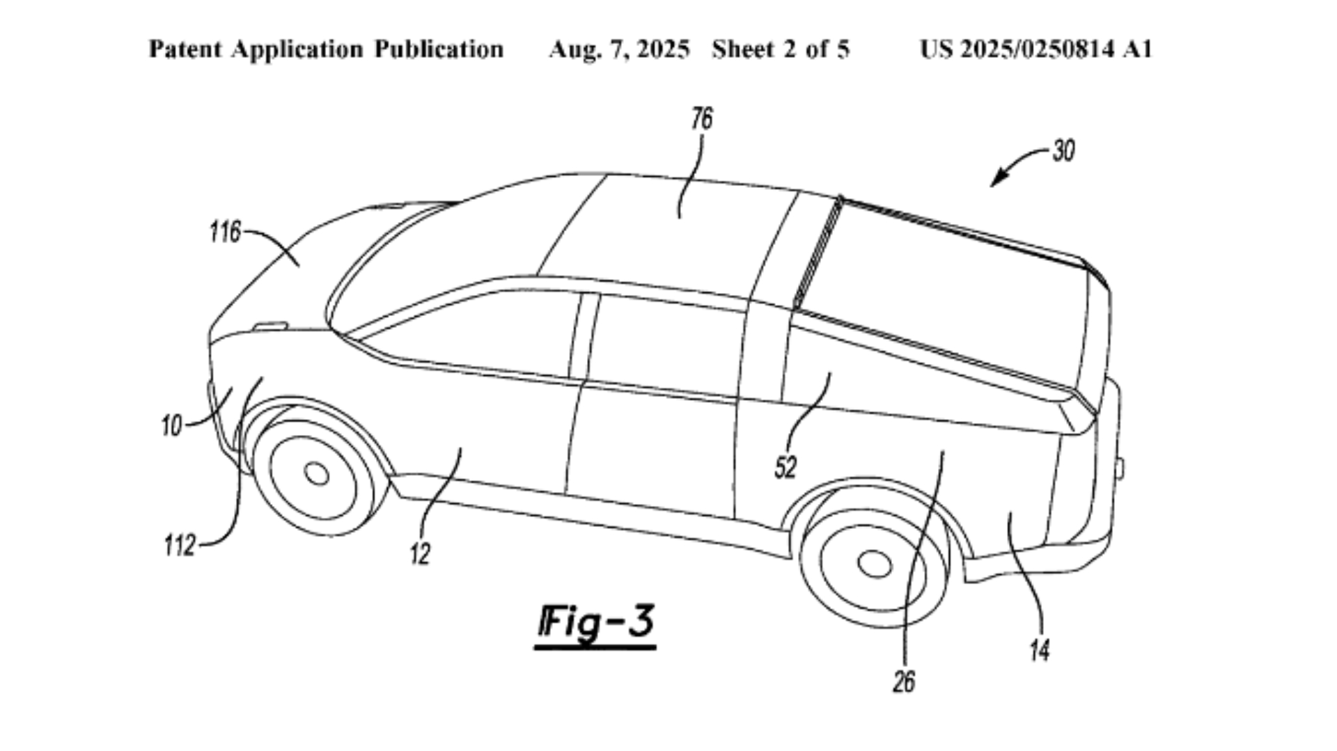 Ford vehicle from roof tent patent application