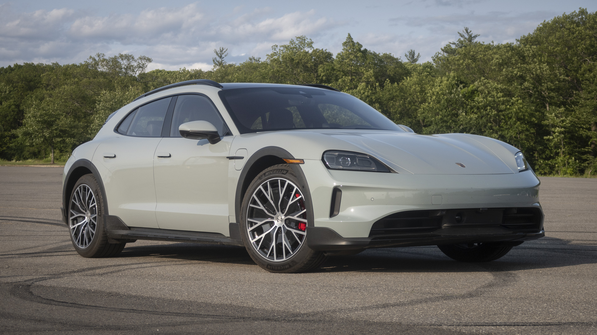 Porsche Taycan posing in the Catskills