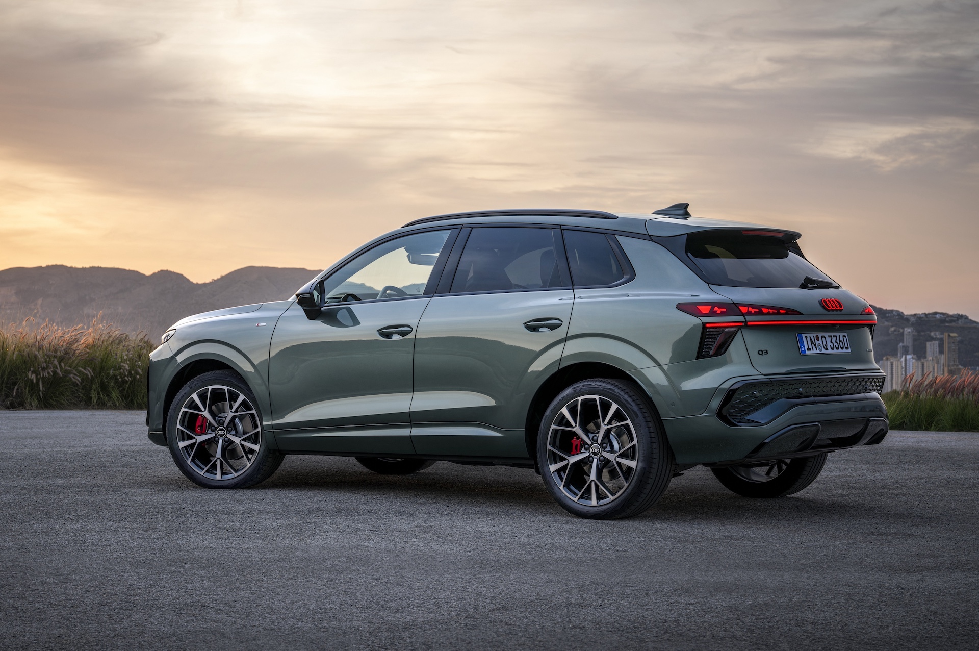 Static photo (Logo illumination is only active while headlights are on low beam or high beam), Colour: Sage green