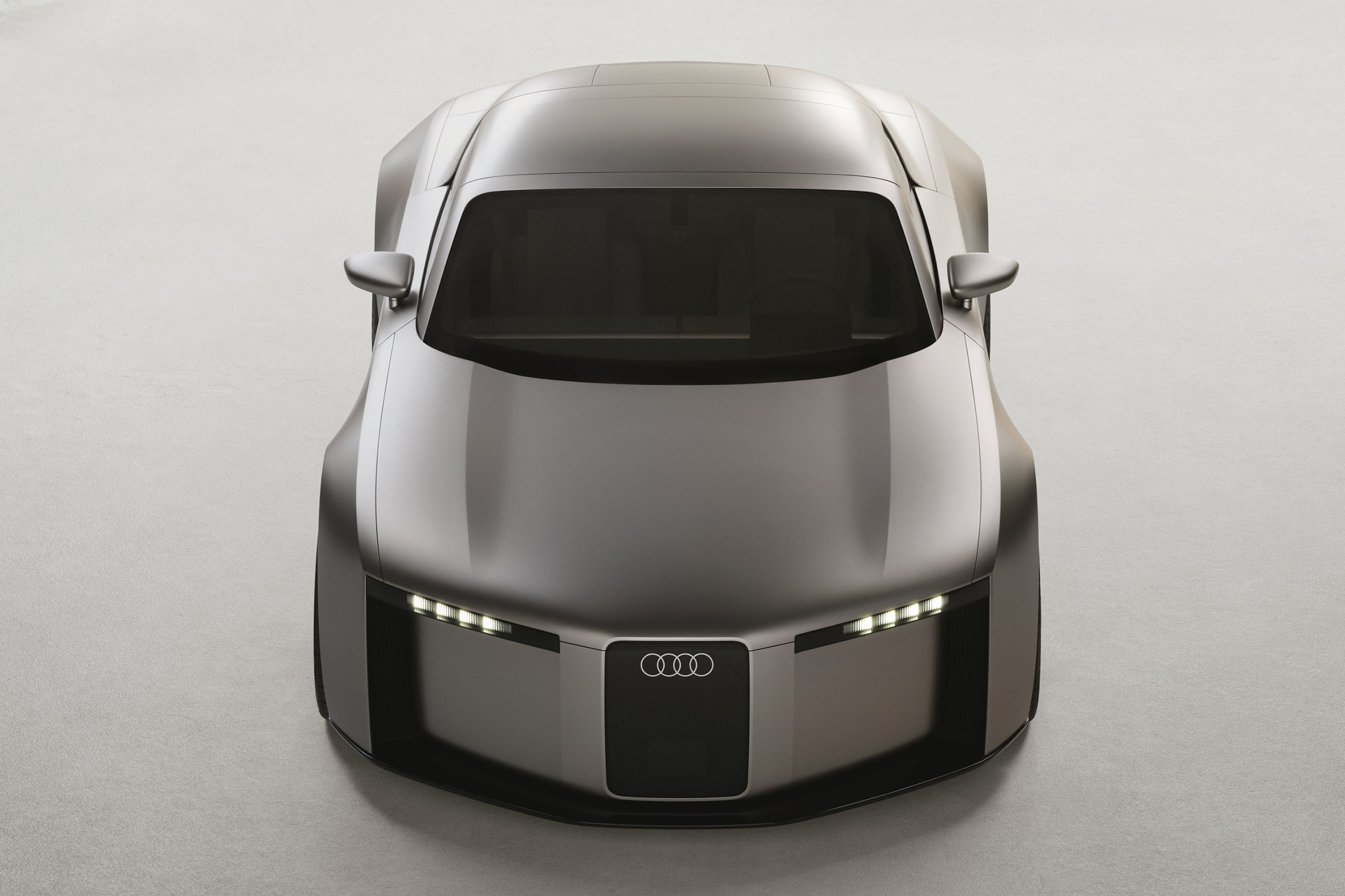 Static studio shot, exterior, frontal view