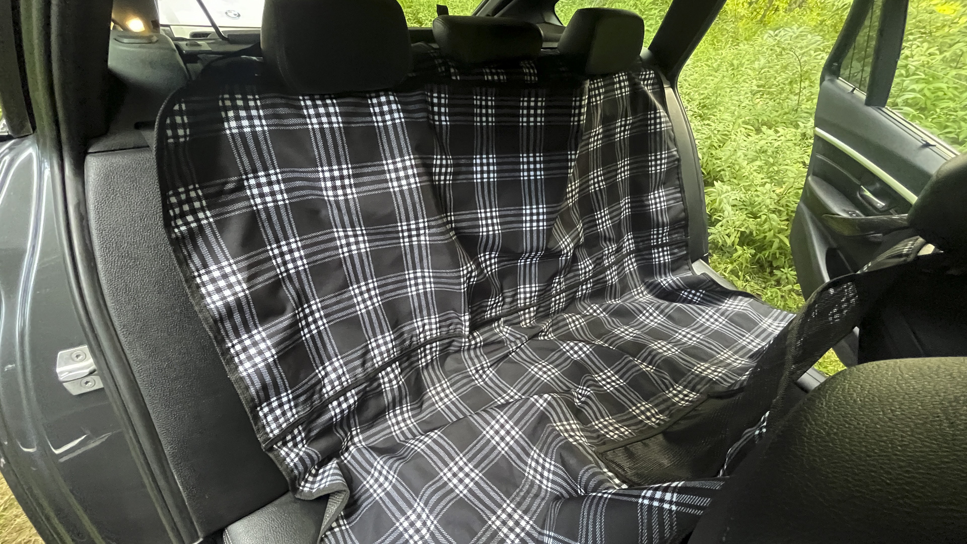 Canvasback seat cover installed in a BMW.