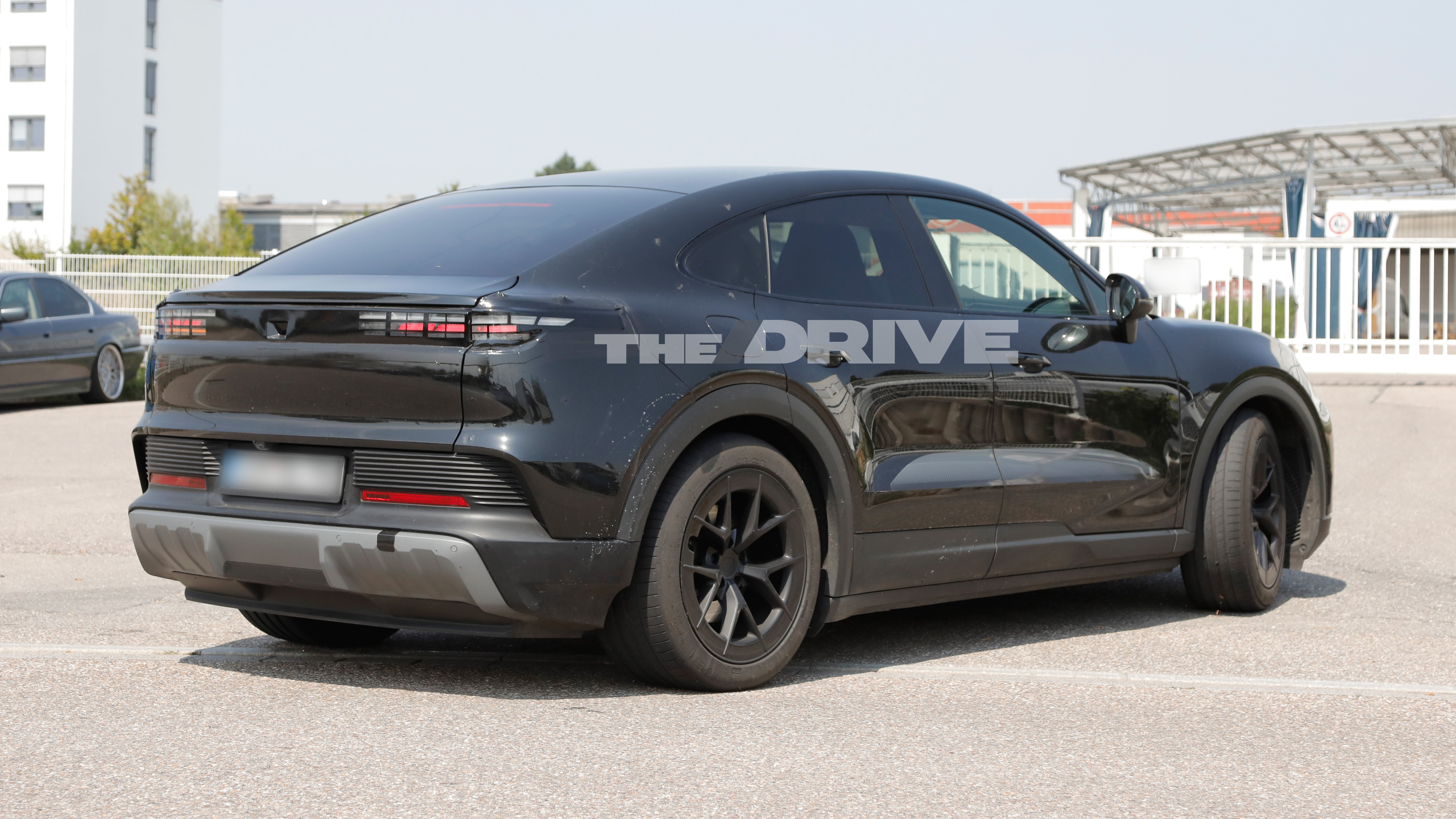 Porsche Cayenne Coupe EV spy shot.