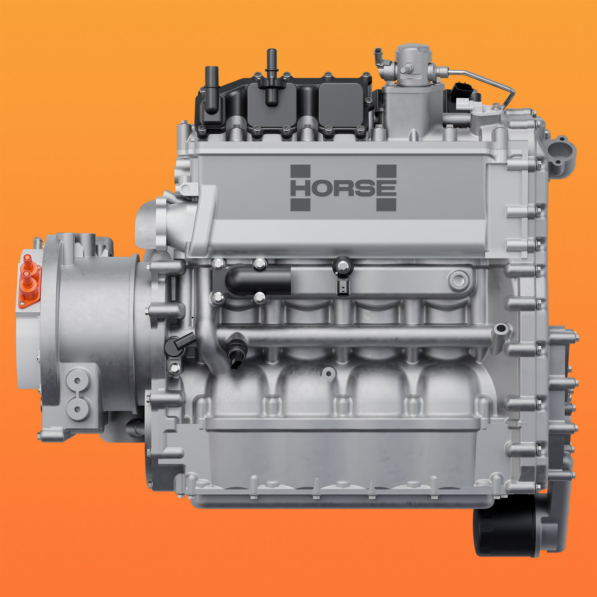 Horse C15 engine front view.