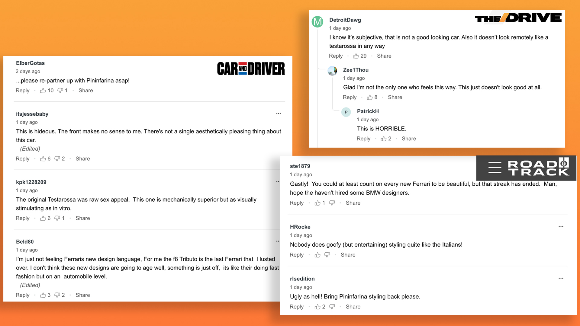 Ferrari Testarossa commentary.