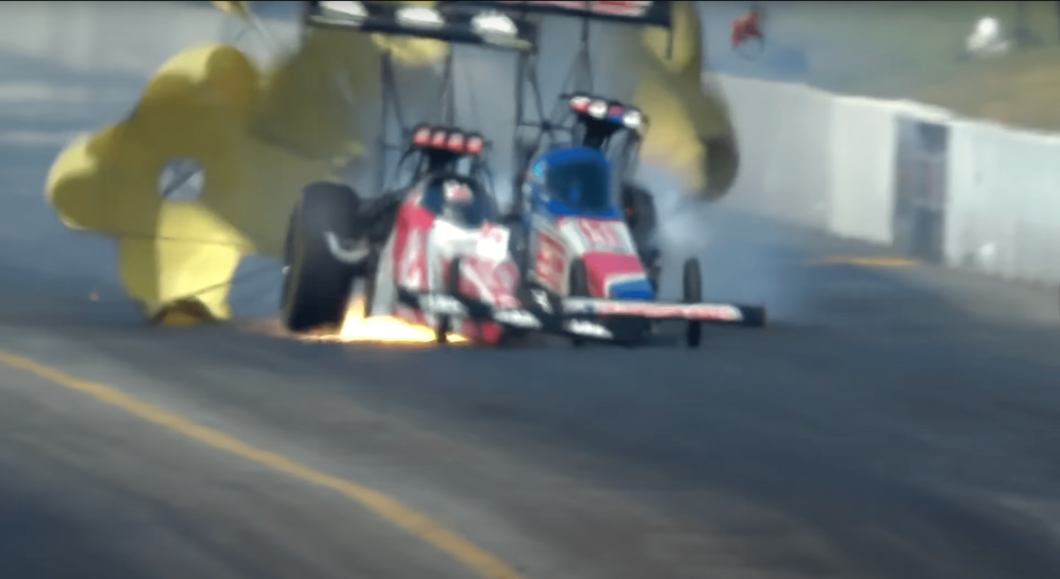 NHRA Top Fuel Dragster crash