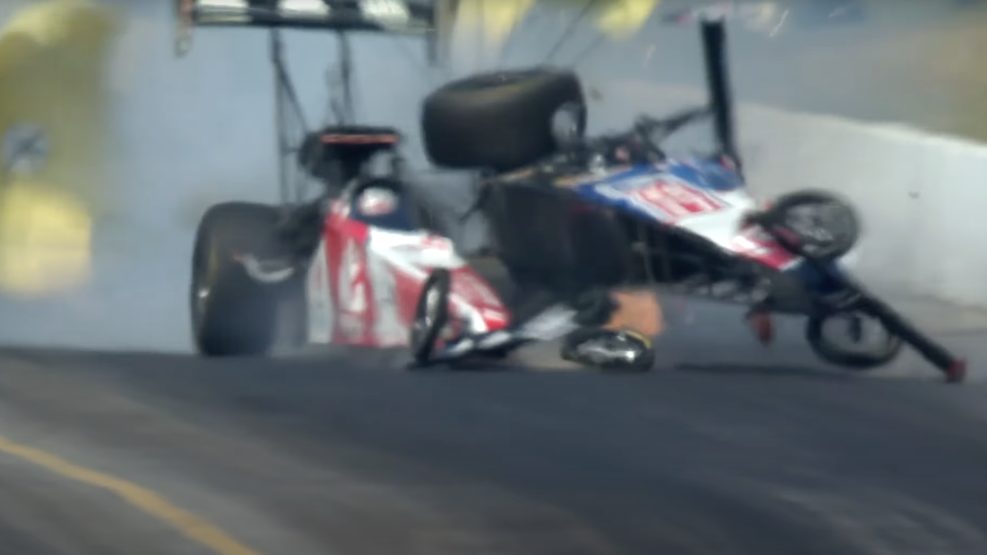 NHRA Top Fuel Dragster crash
