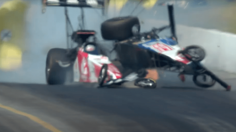 NHRA Top Fuel Dragster crash