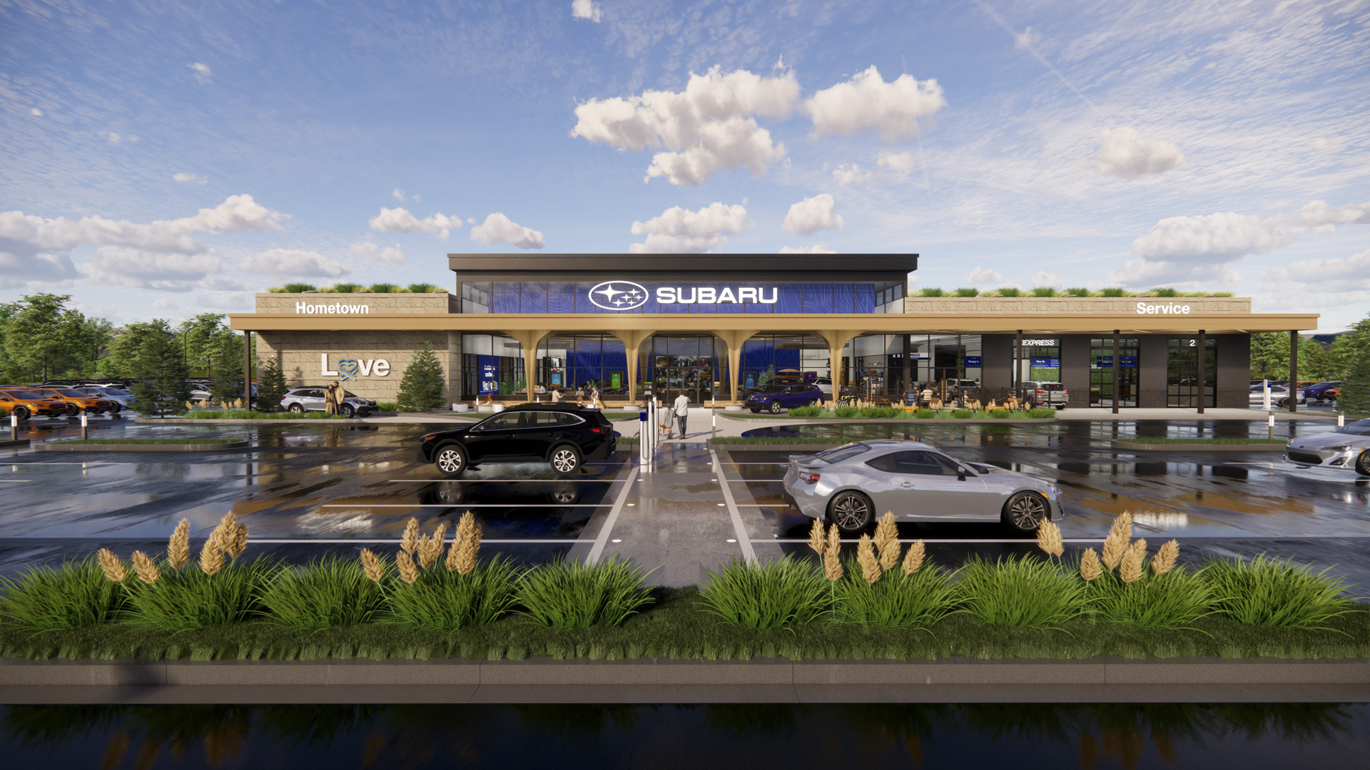 Subaru dealership redesign exterior.