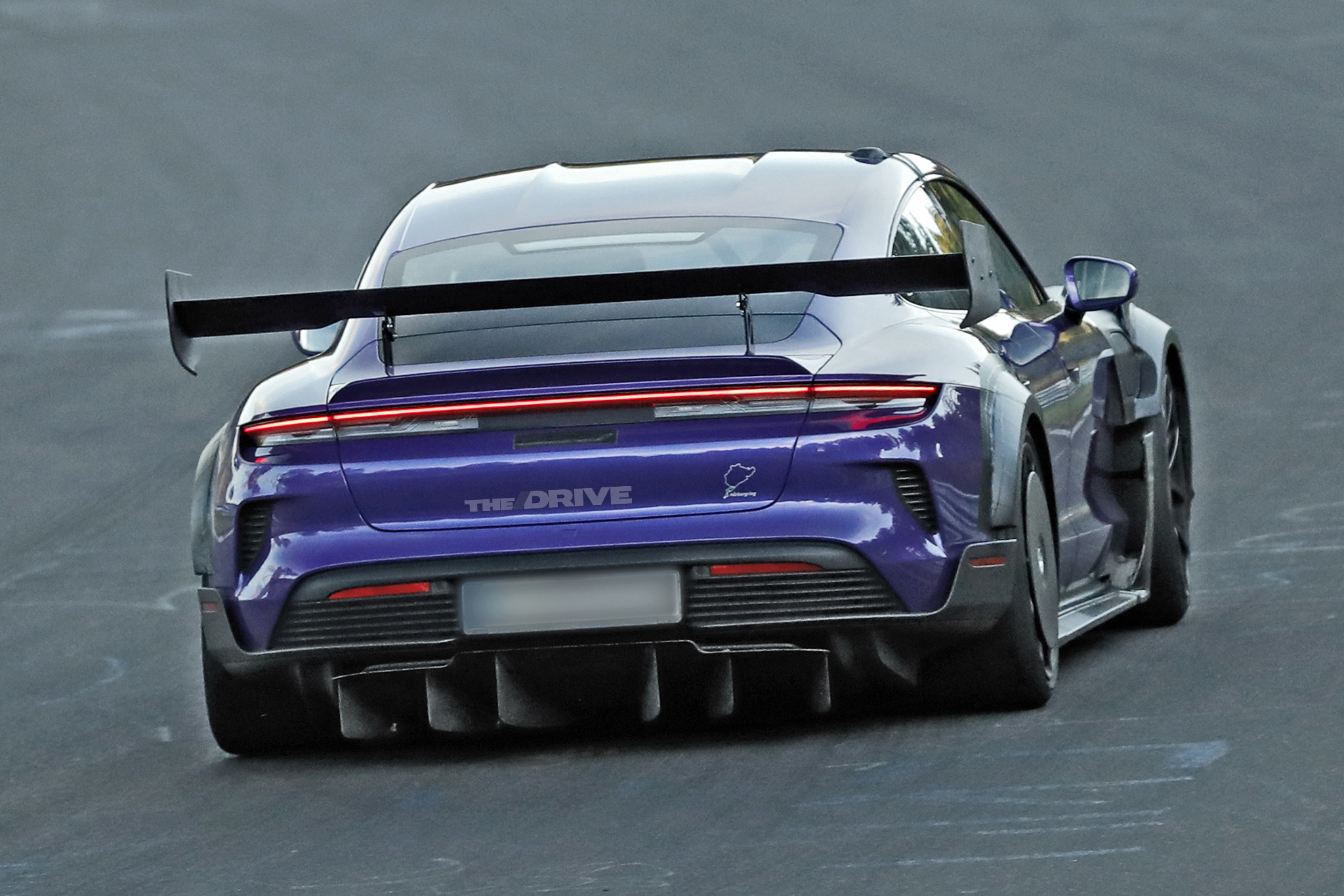 Porsche Taycan GT4 RS testing at Nurburgring