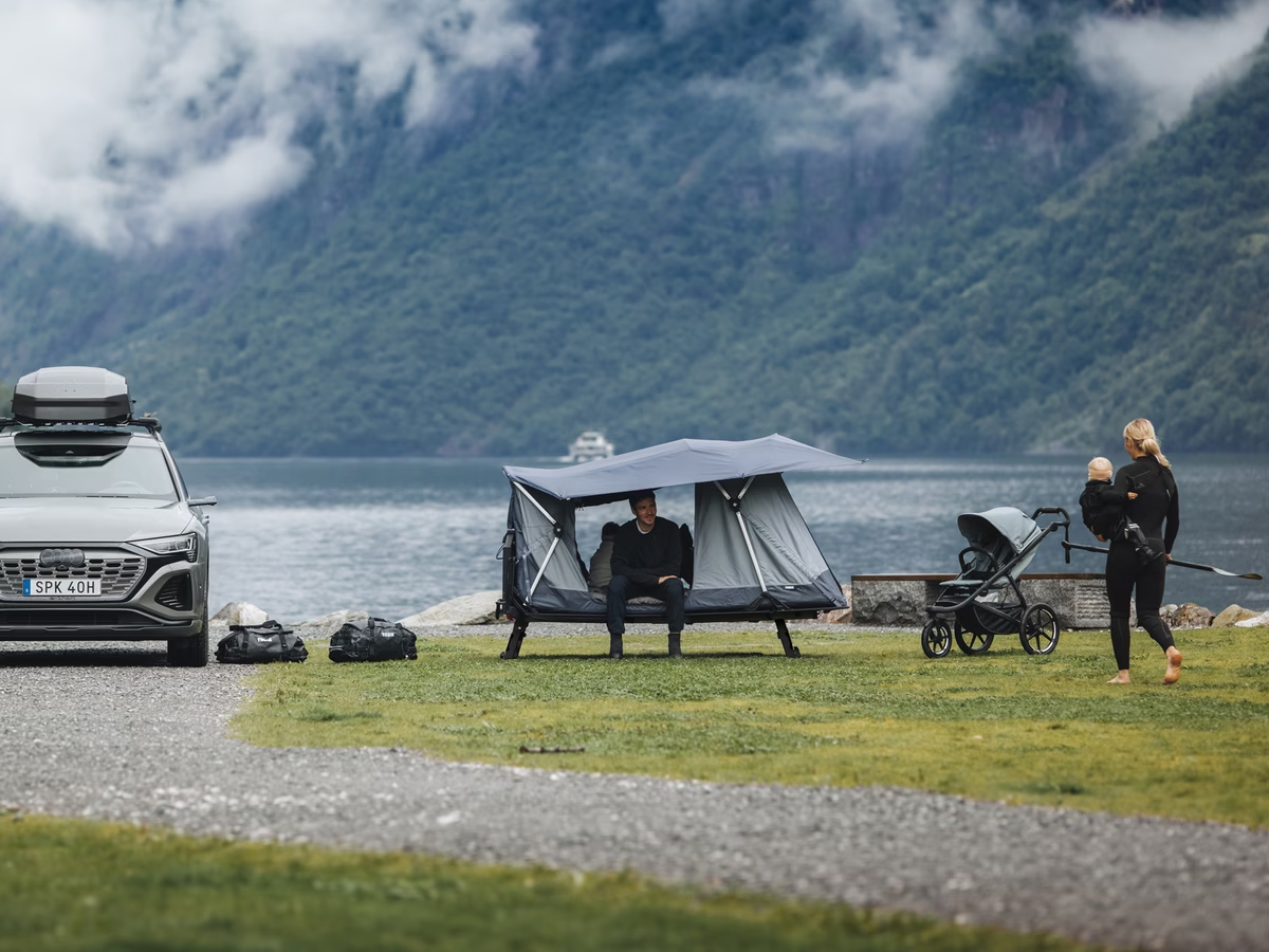 Thule Outset car tent in use with an Audi.