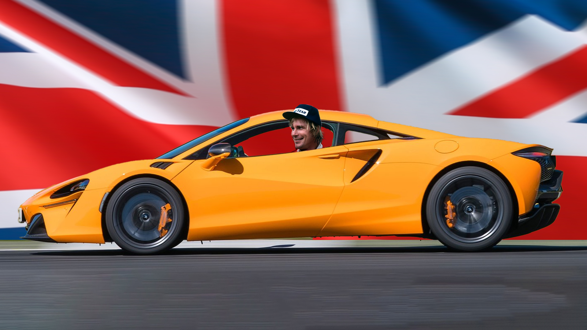 James Hunt driving a new McLaren