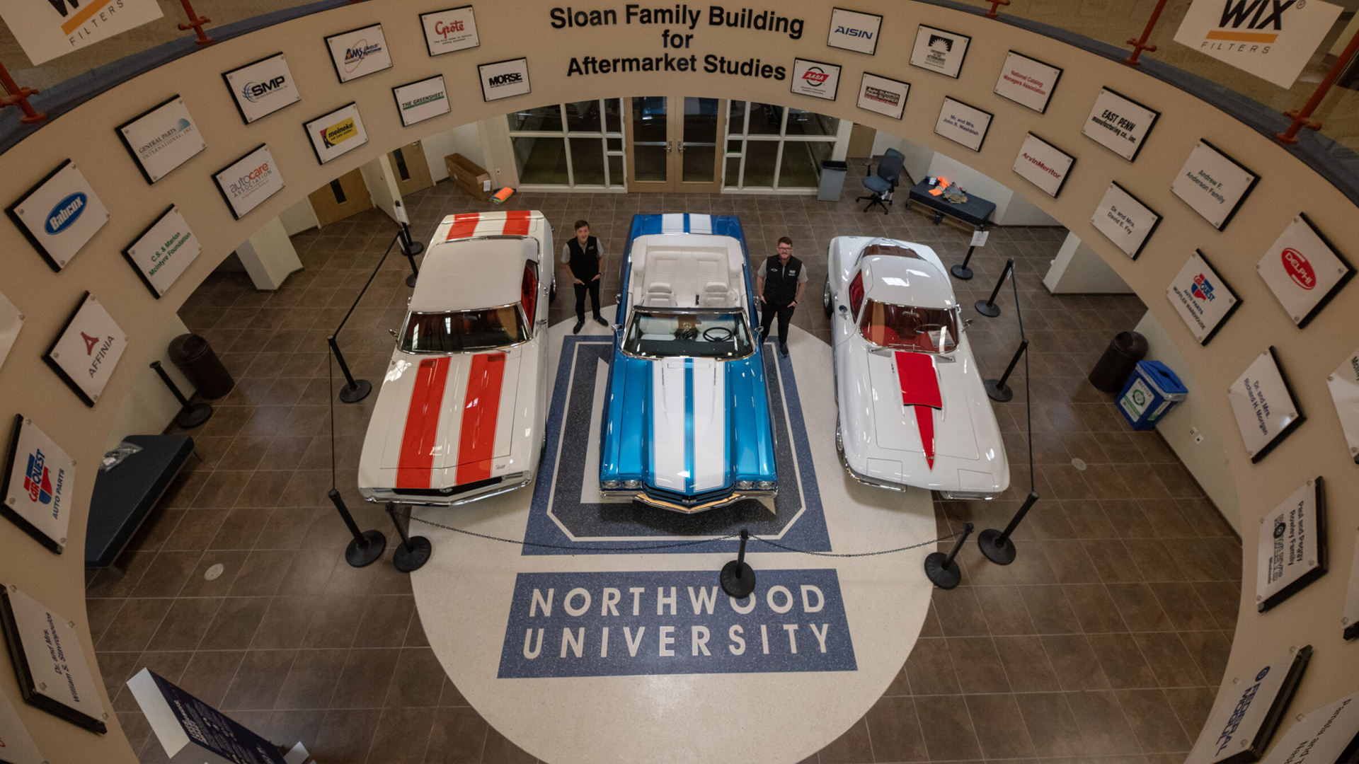 Inside Northwood University's automotive aftermarket studies building,