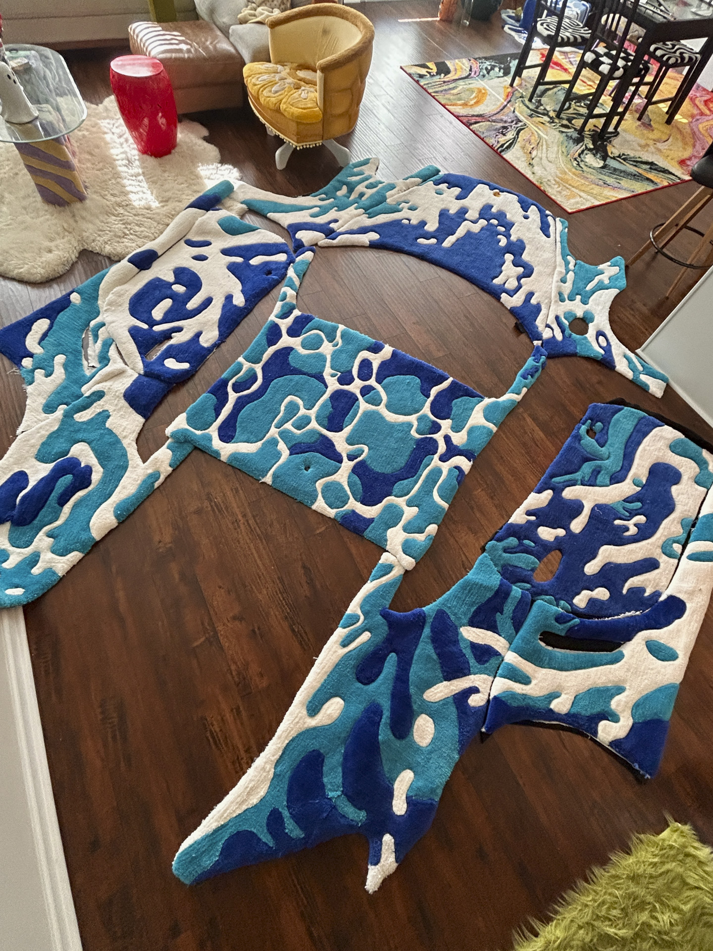 Porsche Cayman rug wrap laid out.