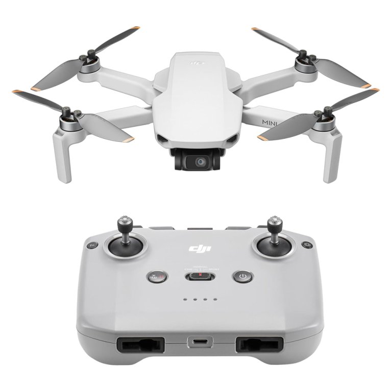 DJI Mini 4K drone and controller.