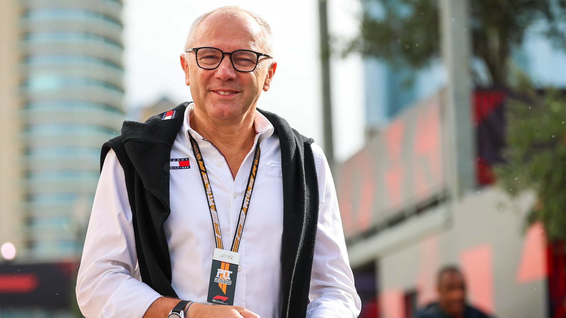 BAKU, AZERBAIJAN - SEPTEMBER 20: F1 CEO Stefano Domenicali walks in the paddock during final practice ahead of the F1 Grand Prix of Azerbaijan at Baku City Circuit on September 20, 2025 in Baku, Azerbaijan. (Photo by Kym Illman/Getty Images)
