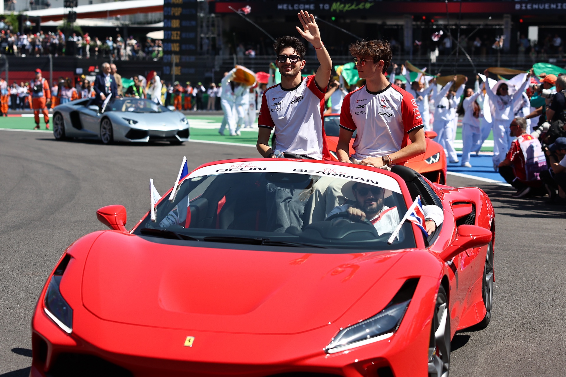 Esteban Ocon and Oliver Bearman of Haas ahead of the Formula 1 Grand Prix of Mexico City at Autódromo Hermanos Rodríguez in Mexico City, Mexico on October 26, 2025. (Photo by Jakub Porzycki/NurPhoto)
