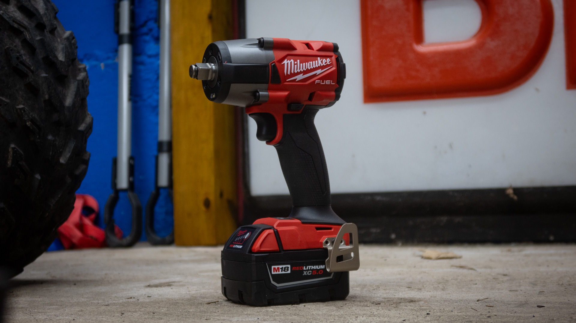 Milwaukee 1/2-inch drive mid-torque impact gun.
