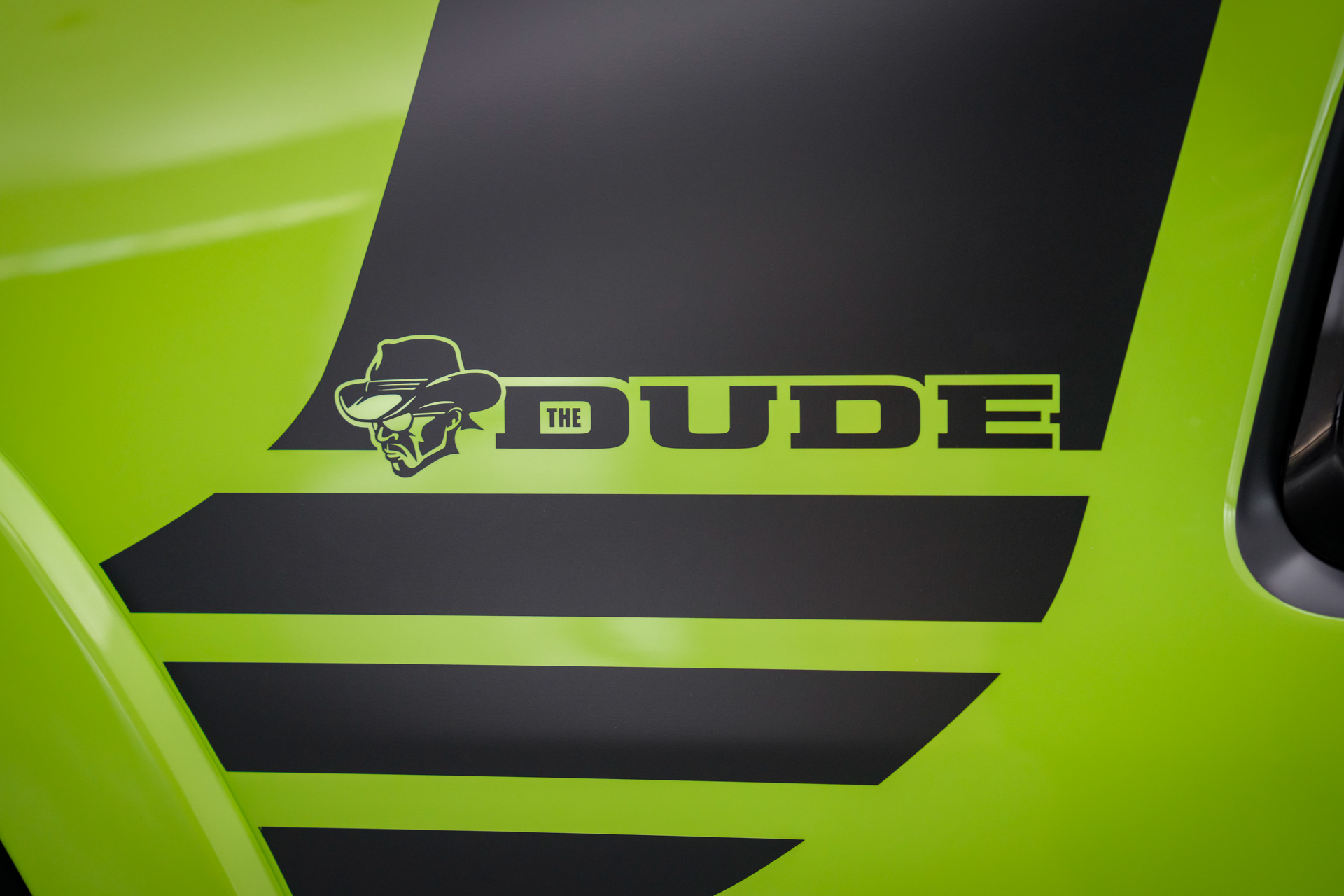 The bedside C-stripe on The Dude concept features a custom logo