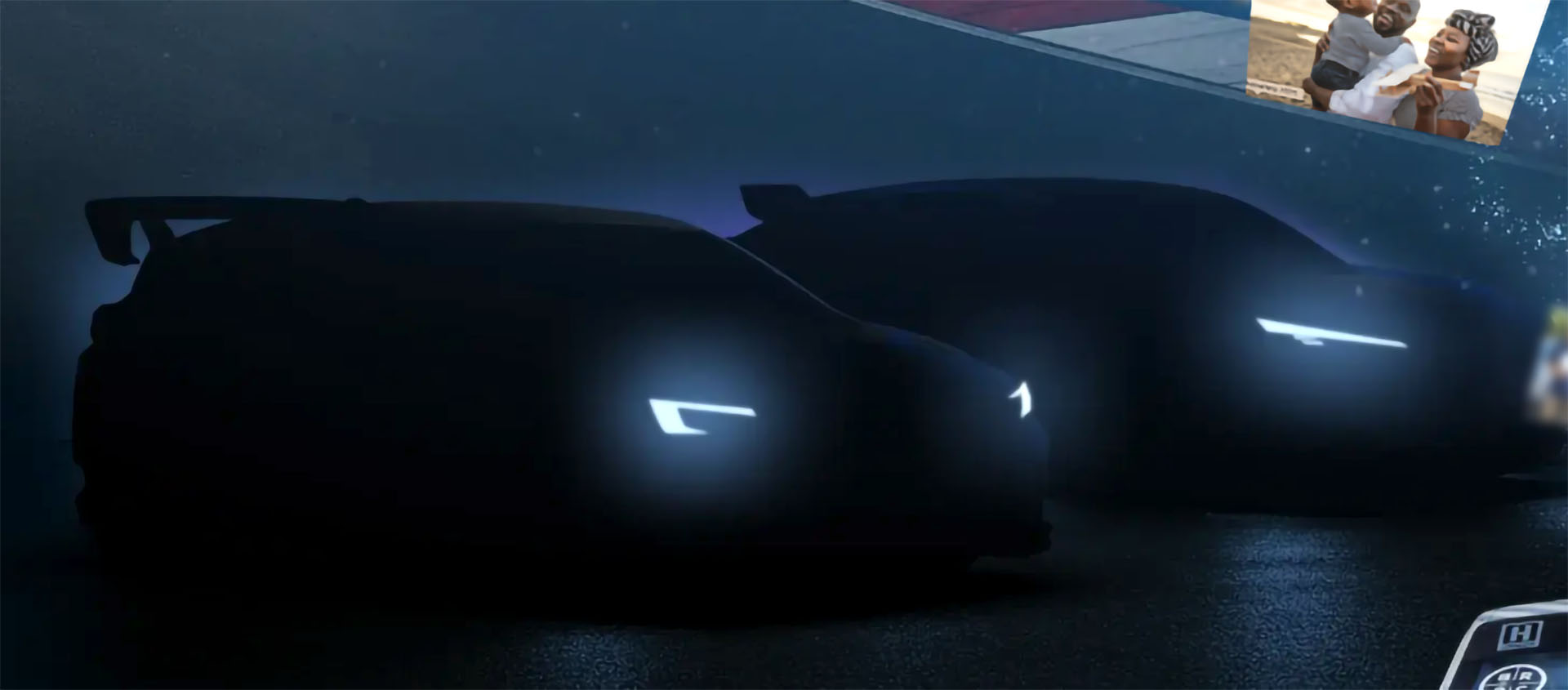 An image from the background of Subaru's JMS website that shows outlines of the Performance-B and Performance-E concepts.