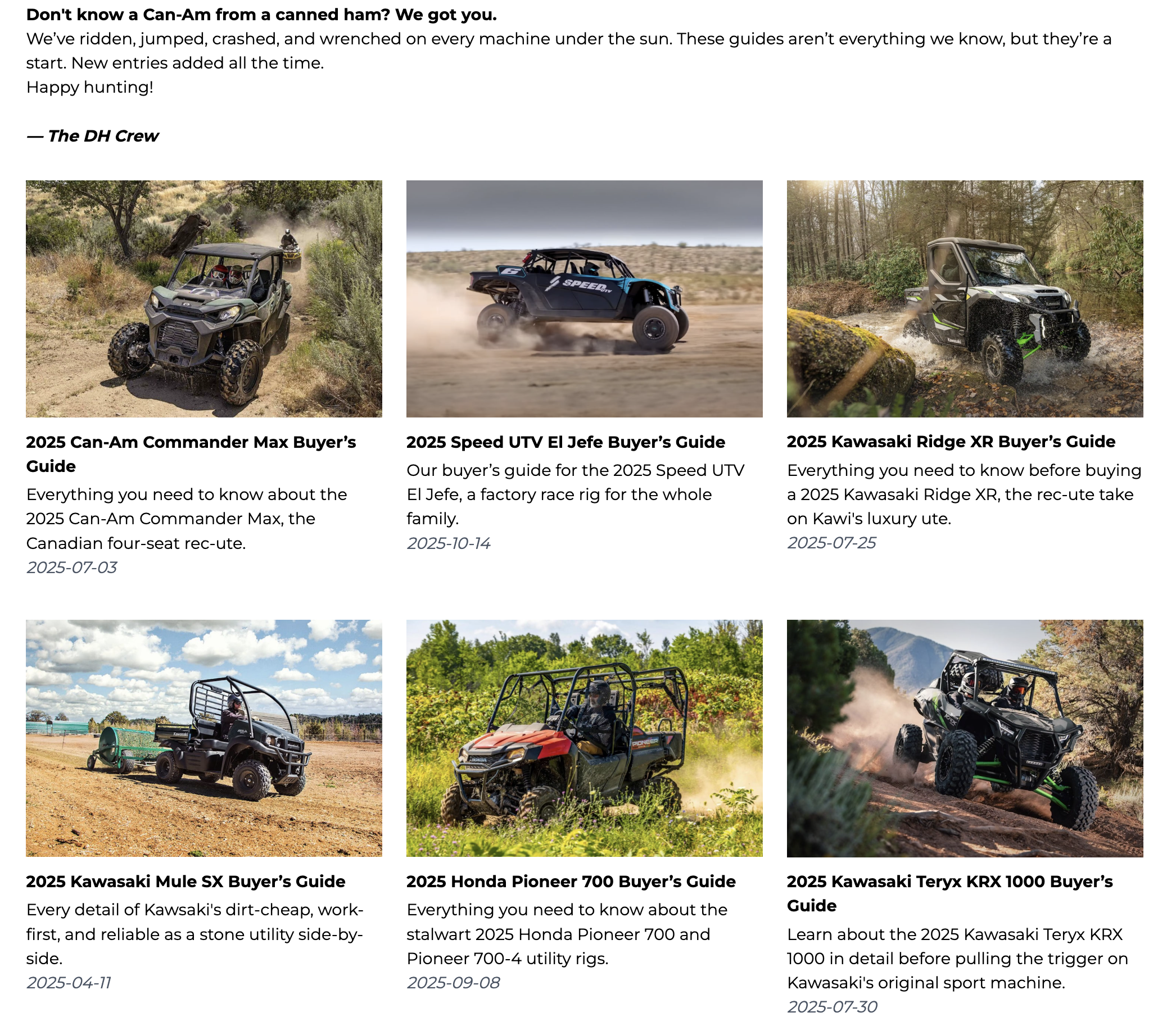 DirtHammer buyer's guides