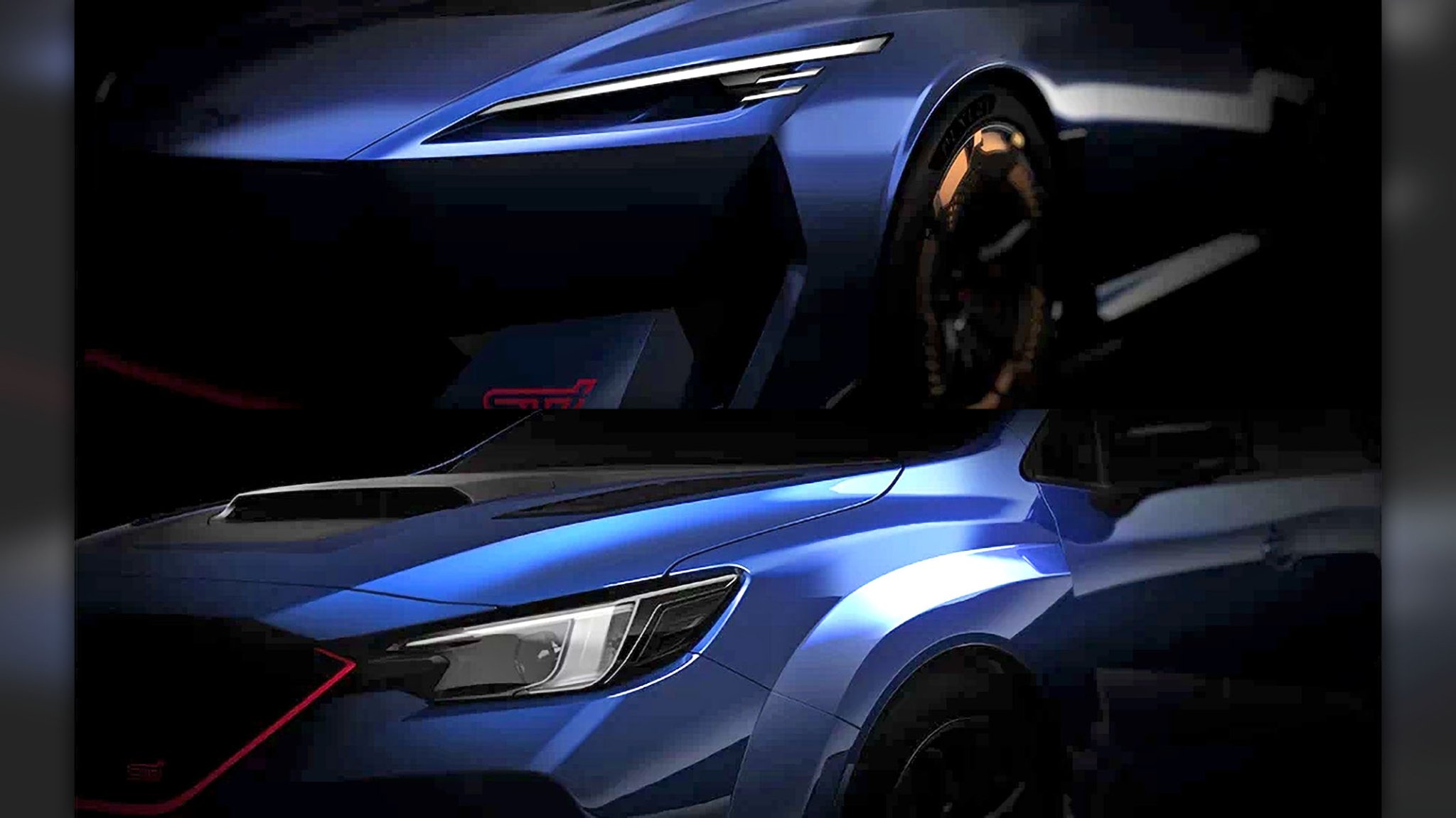 The Subaru Performance-E and Performance-B STI concepts that will be displayed at Japan Mobility Show 2025.