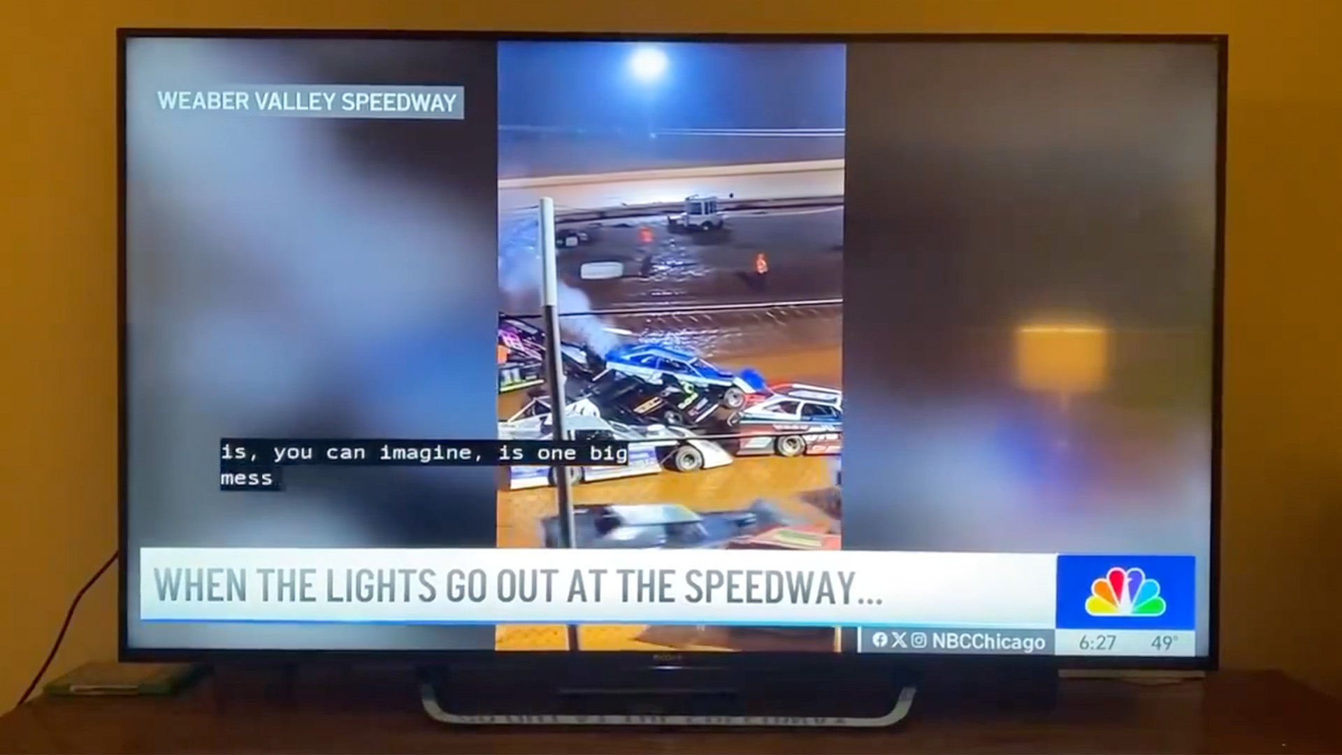 Screenshot of an NBC Chicago newscast featuring an AI-generated video