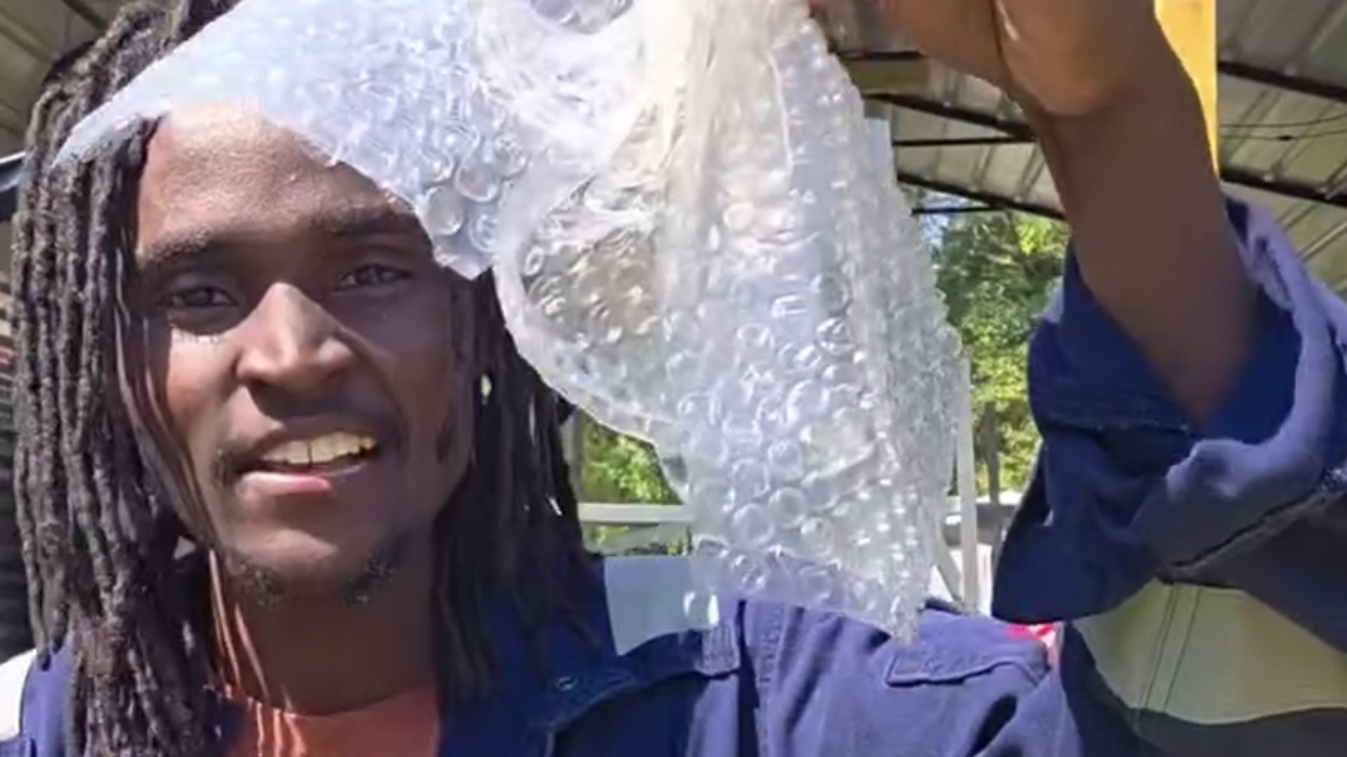 Julian Brown makes 'plastolene' fuel with garbage and solar energy.