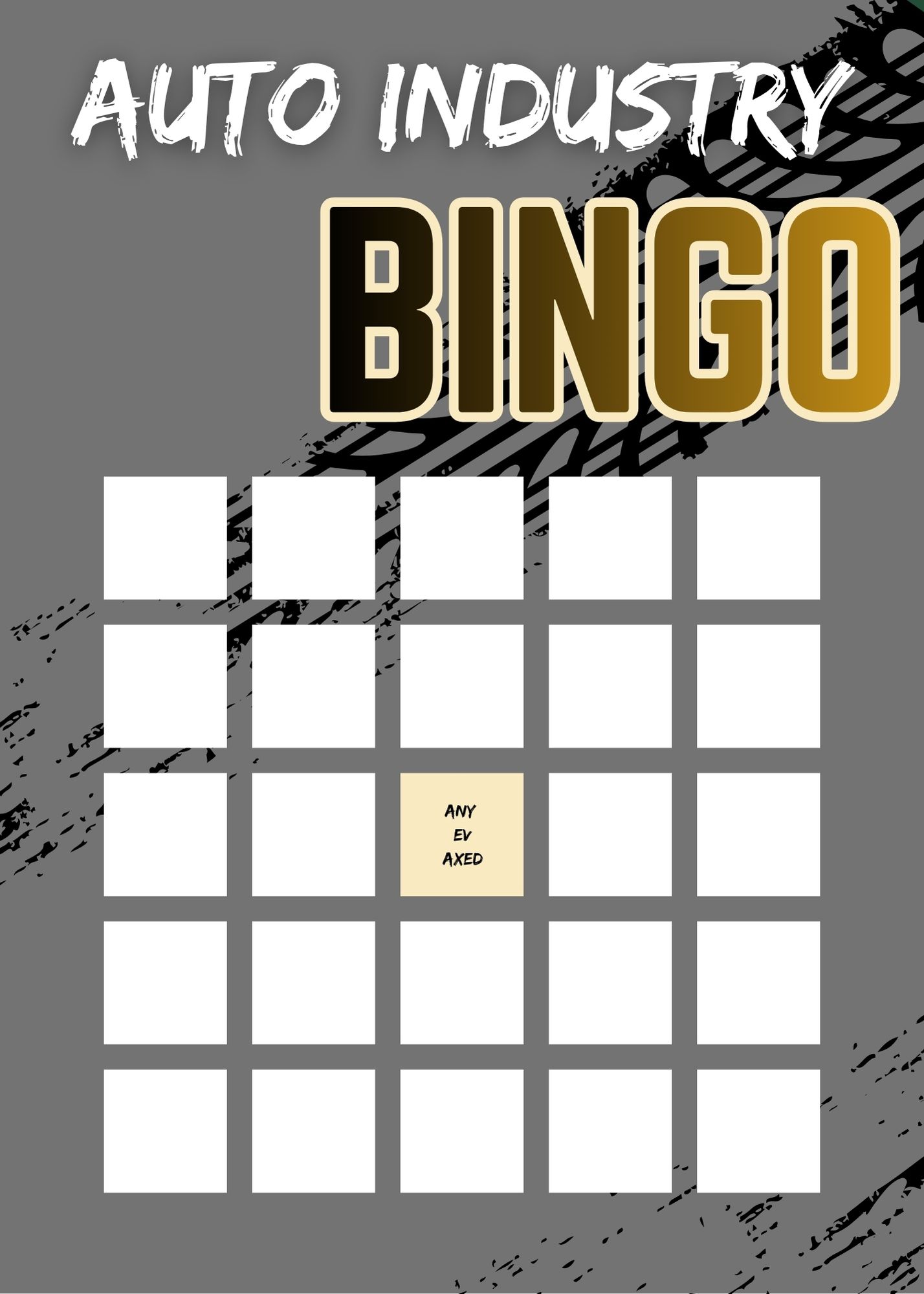 Blank 2026 Bingo Card