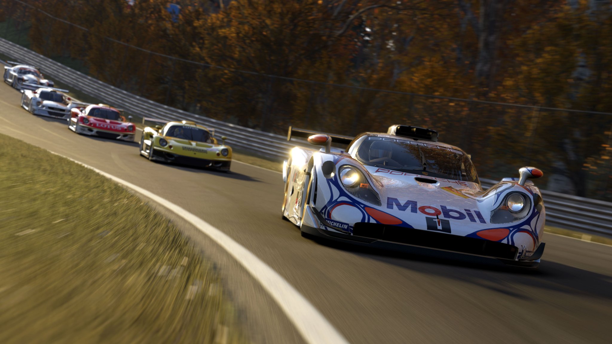 Screenshot of Project Motor Racing showing a Porsche 911 GT1