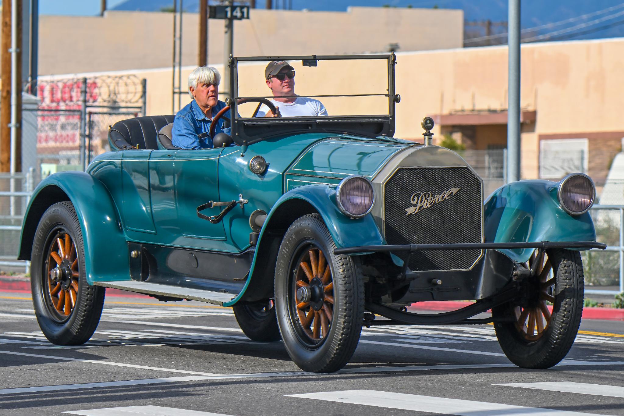 Jay Leno in a 1918 Model 66 Pierce Arrow