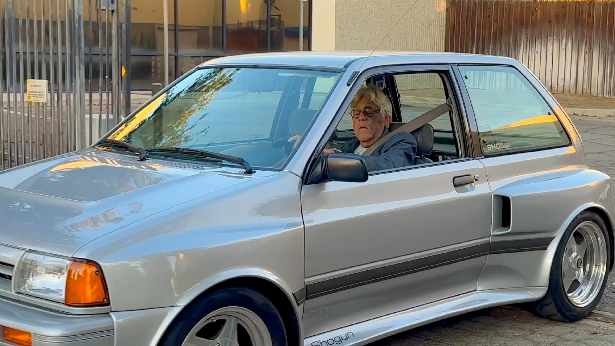 Jay Leno in a 1989 Ford Festiva Shogun
