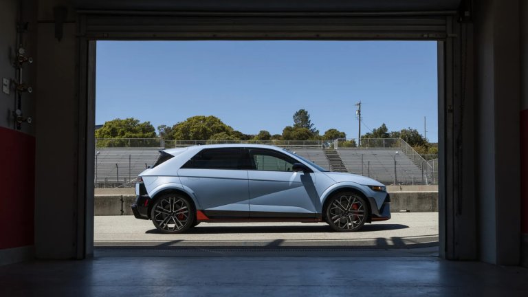 Hyundai Ioniq 5 N in a garage