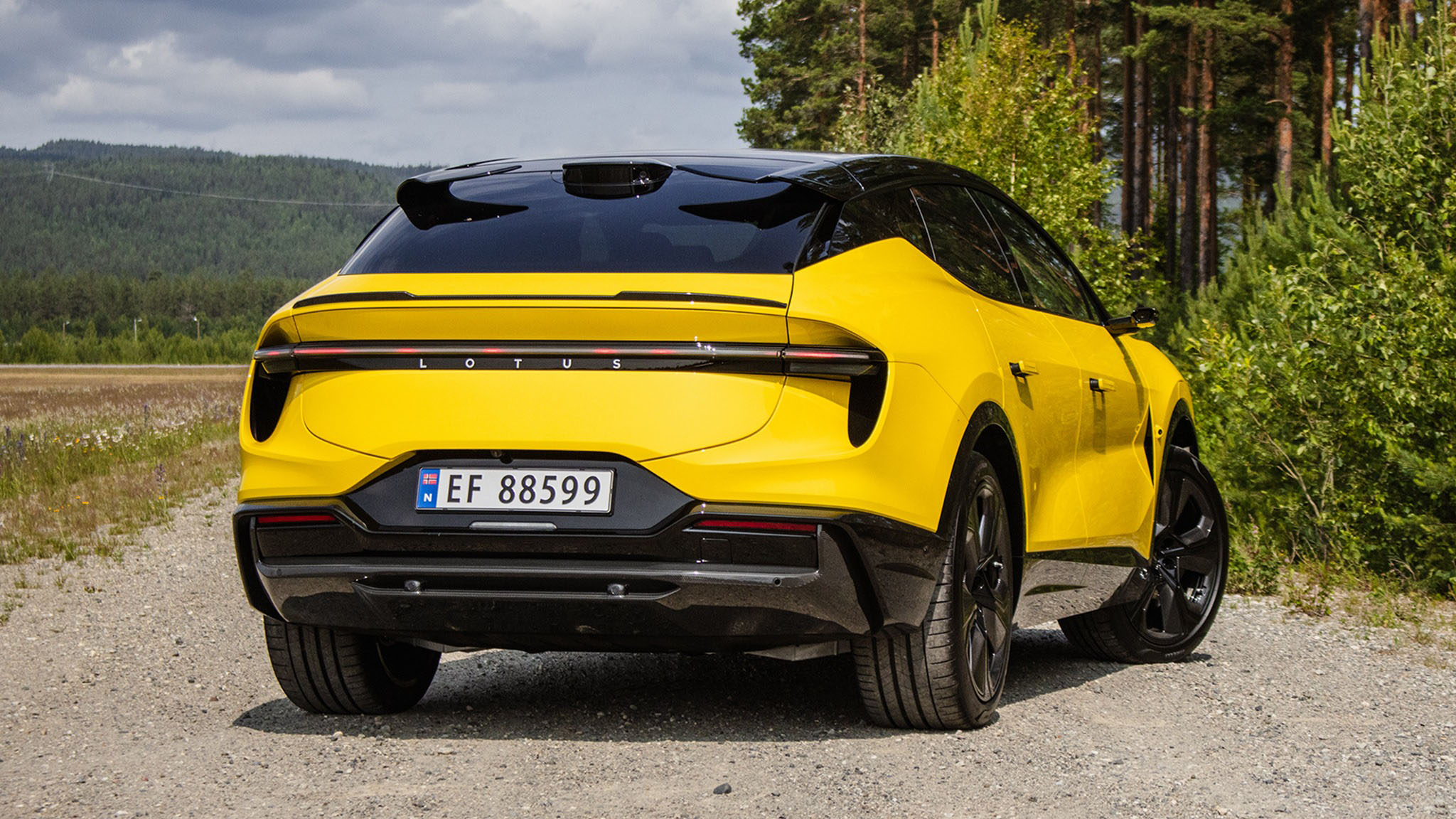 Lotus Eletre rear three-quarter view.